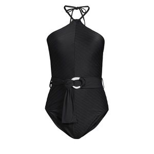 Chevron Halter One-Piece Bathing Suit S Time and Tru